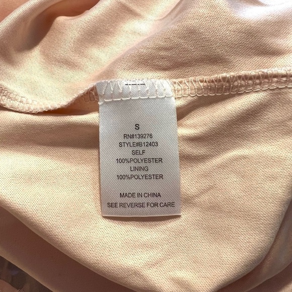 Black‎ Rainn Sheer Swiss Dot 2pc Peach Blouse Top Small S - Picture 5 of 5